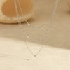 Minimalist Multilayer Overlapping Stainless Steel And 18K Necklace With Zircon Geometric Pendant Electroplated Women's Clavicle Chain Neck Jewelry