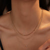 Minimalist Multilayer Overlapping Stainless Steel And 18K Necklace With Zircon Geometric Pendant Electroplated Women's Clavicle Chain Neck Jewelry