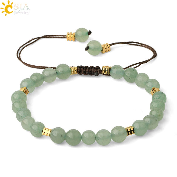 Minimalist Natural Amethyst Crystal Beaded Bracelet Gold Plated Adjustable Unisex Small Jewelry