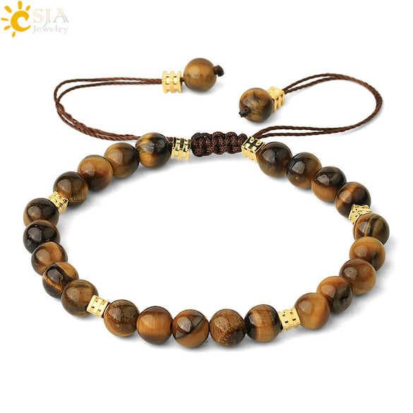 Minimalist Natural Amethyst Crystal Beaded Bracelet Gold Plated Adjustable Unisex Small Jewelry