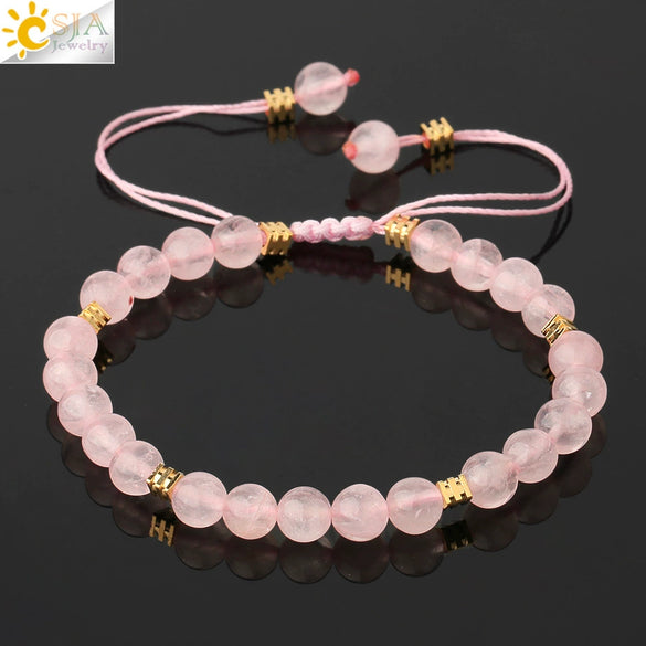 Minimalist Natural Amethyst Crystal Beaded Bracelet Gold Plated Adjustable Unisex Small Jewelry
