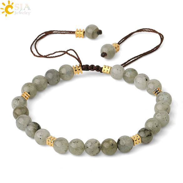 Minimalist Natural Amethyst Crystal Beaded Bracelet Gold Plated Adjustable Unisex Small Jewelry