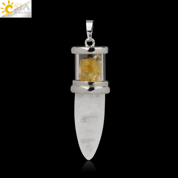 Minimalist Natural Crystal Dropshaped Pendant Leather Rope Necklace