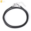 Minimalist Natural Crystal Dropshaped Pendant Leather Rope Necklace