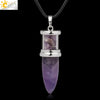 Minimalist Natural Crystal Dropshaped Pendant Leather Rope Necklace