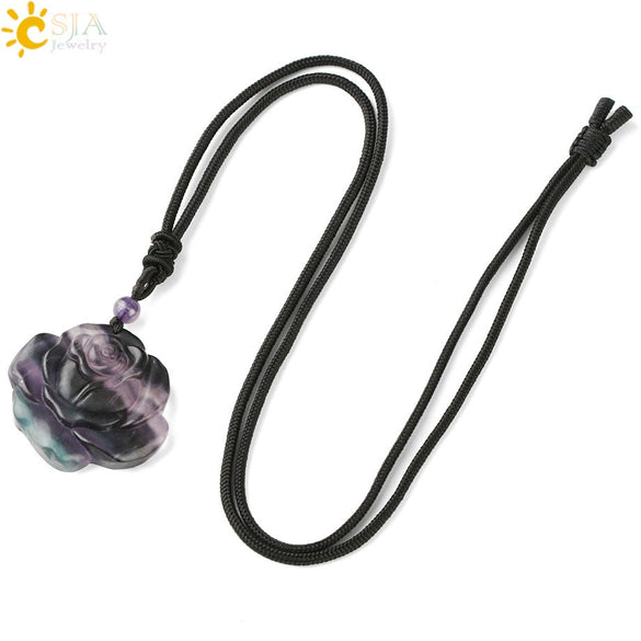 Minimalist Natural Crystal Fox Pendant Necklace With Adjustable Braided Rope Chain Animal Zodiac Jewelry