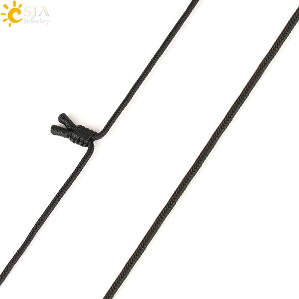 Minimalist Natural Crystal Fox Pendant Necklace With Adjustable Braided Rope Chain Animal Zodiac Jewelry