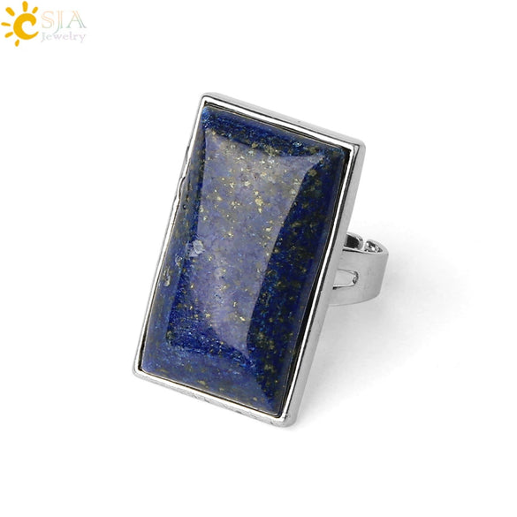 Minimalist Natural Crystal Geometric Open Adjustable Ring For Women And Men Light Luxury Fashion Jewelry