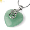 Minimalist Natural Crystal Heart Shaped Pendant Necklace With Bead Chain Simple Curved Leaf Inspired Design For Unisex Jewelry