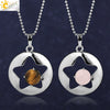 Minimalist Natural Crystal Hollow Star Pendant Necklace With Ball Chain Amethyst Stone Jewelry For Women