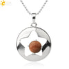 Minimalist Natural Crystal Hollow Star Pendant Necklace With Ball Chain Amethyst Stone Jewelry For Women