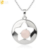 Minimalist Natural Crystal Hollow Star Pendant Necklace With Ball Chain Amethyst Stone Jewelry For Women