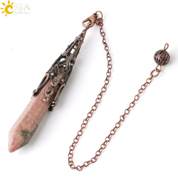 Minimalist Natural Crystal Key Pendant With Bronze Tone Copper Plated Trim Semi Precious Stone Electroplated Jewelry Decoration