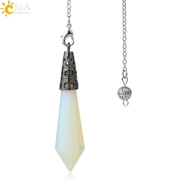 Minimalist Natural Crystal Stone Cone Pendulum Pendant With Gold Plated Bronze Decorative Jewelry