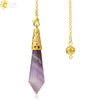 Minimalist Natural Crystal Stone Cone Pendulum Pendant With Gold Plated Bronze Decorative Jewelry