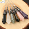 Minimalist Natural Crystal Stone Cone Pendulum Pendant With Gold Plated Bronze Decorative Jewelry