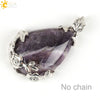 Minimalist Natural Crystal Teardrop Pendant Necklace With Ball Chain Fresh Drop Shape Sweater Chain Jewelry For Women