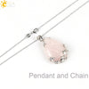 Minimalist Natural Crystal Teardrop Pendant Necklace With Ball Chain Fresh Drop Shape Sweater Chain Jewelry For Women