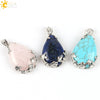 Minimalist Natural Crystal Teardrop Pendant Necklace With Ball Chain Fresh Drop Shape Sweater Chain Jewelry For Women