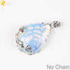 Minimalist Natural Crystal Teardrop Pendant Necklace With Ball Chain Fresh Drop Shape Sweater Chain Jewelry For Women