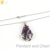 Minimalist Natural Crystal Teardrop Pendant Necklace With Ball Chain Fresh Drop Shape Sweater Chain Jewelry For Women