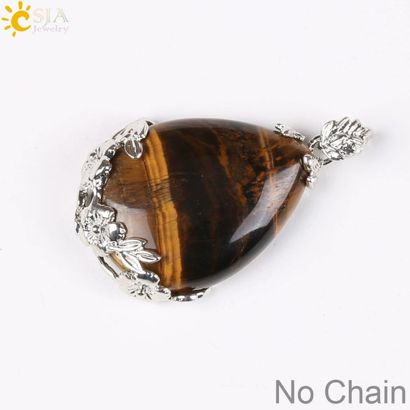Minimalist Natural Crystal Teardrop Pendant Necklace With Ball Chain Fresh Drop Shape Sweater Chain Jewelry For Women
