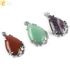 Minimalist Natural Crystal Teardrop Pendant Necklace With Ball Chain Fresh Drop Shape Sweater Chain Jewelry For Women