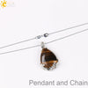 Minimalist Natural Crystal Teardrop Pendant Necklace With Ball Chain Fresh Drop Shape Sweater Chain Jewelry For Women