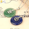 Minimalist Natural Crystal Tree Of Life Peace Buckle Pendant Necklace With Ball Chain Gemstone Jewelry