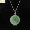 Minimalist Natural Crystal Tree Of Life Peace Buckle Pendant Necklace With Ball Chain Gemstone Jewelry