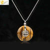 Minimalist Natural Crystal Tree Of Life Peace Buckle Pendant Necklace With Ball Chain Gemstone Jewelry