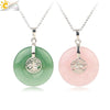 Minimalist Natural Crystal Tree Of Life Peace Buckle Pendant Necklace With Ball Chain Gemstone Jewelry