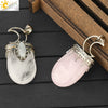 Minimalist Natural Crystal U Shaped Moon Inlaid Glitter Flat Crystal Necklace With Bead Chain