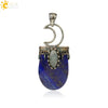 Minimalist Natural Crystal U Shaped Moon Inlaid Glitter Flat Crystal Necklace With Bead Chain