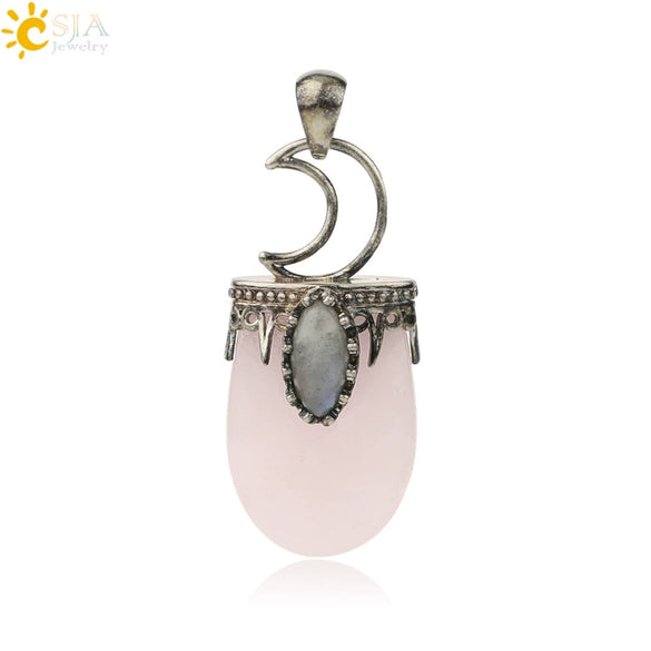 Minimalist Natural Crystal U Shaped Moon Inlaid Glitter Flat Crystal Necklace With Bead Chain