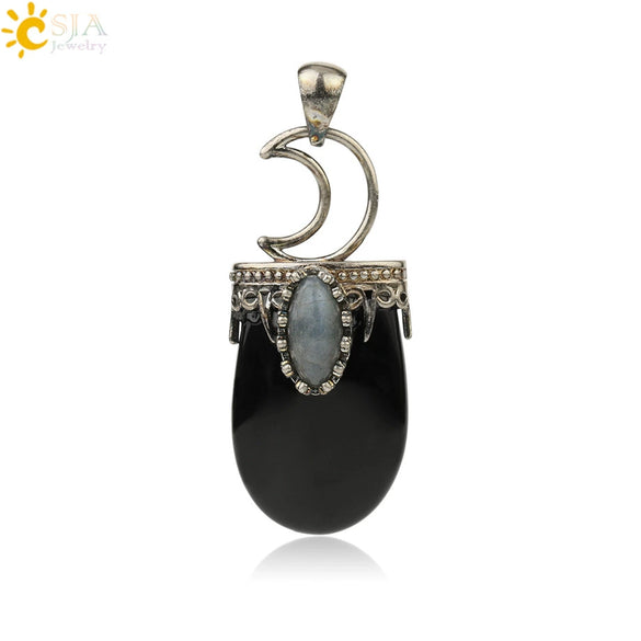 Minimalist Natural Crystal U Shaped Moon Inlaid Glitter Flat Crystal Necklace With Bead Chain