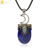 Minimalist Natural Crystal U Shaped Moon Inlaid Glitter Flat Crystal Necklace With Bead Chain