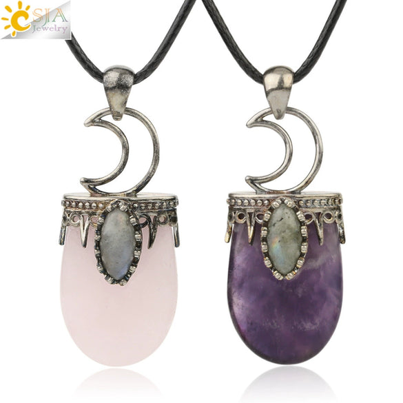 Minimalist Natural Crystal U Shaped Moon Inlaid Glitter Flat Crystal Necklace With Bead Chain