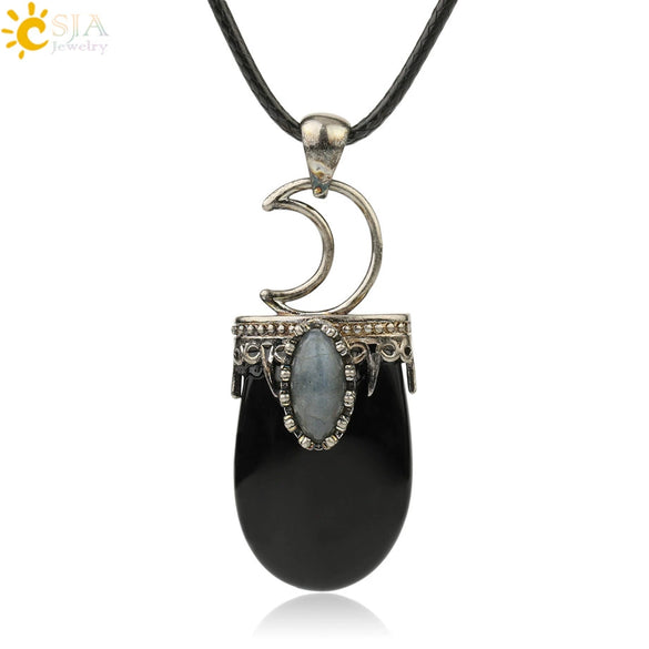 Minimalist Natural Crystal U Shaped Moon Inlaid Glitter Flat Crystal Necklace With Bead Chain