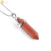 Minimalist Natural Fluorite Hexagonal Prism Bullet Pendant Necklace Crystal Stone Jewelry For Women