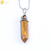 Minimalist Natural Fluorite Hexagonal Prism Bullet Pendant Necklace Crystal Stone Jewelry For Women