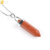 Minimalist Natural Fluorite Hexagonal Prism Bullet Pendant Necklace Crystal Stone Jewelry For Women