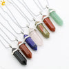 Minimalist Natural Fluorite Hexagonal Prism Bullet Pendant Necklace Crystal Stone Jewelry For Women