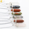 Minimalist Natural Fluorite Hexagonal Prism Bullet Pendant Necklace Crystal Stone Jewelry For Women