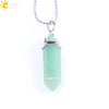 Minimalist Natural Fluorite Hexagonal Prism Bullet Pendant Necklace Crystal Stone Jewelry For Women