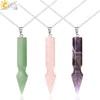 Minimalist Natural Semi Precious Stone Crystal Rhombus Pendant Necklace With Ball Chain Fashion Jewelry