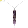 Minimalist Natural Semi Precious Stone Crystal Rhombus Pendant Necklace With Ball Chain Fashion Jewelry