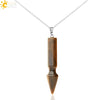 Minimalist Natural Semi Precious Stone Crystal Rhombus Pendant Necklace With Ball Chain Fashion Jewelry