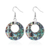 Minimalist Natural Shell Fragment Patchwork Earrings With Copper Accessories And Peace Buckle Shape