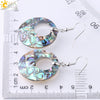 Minimalist Natural Shell Fragment Patchwork Earrings With Copper Accessories And Peace Buckle Shape